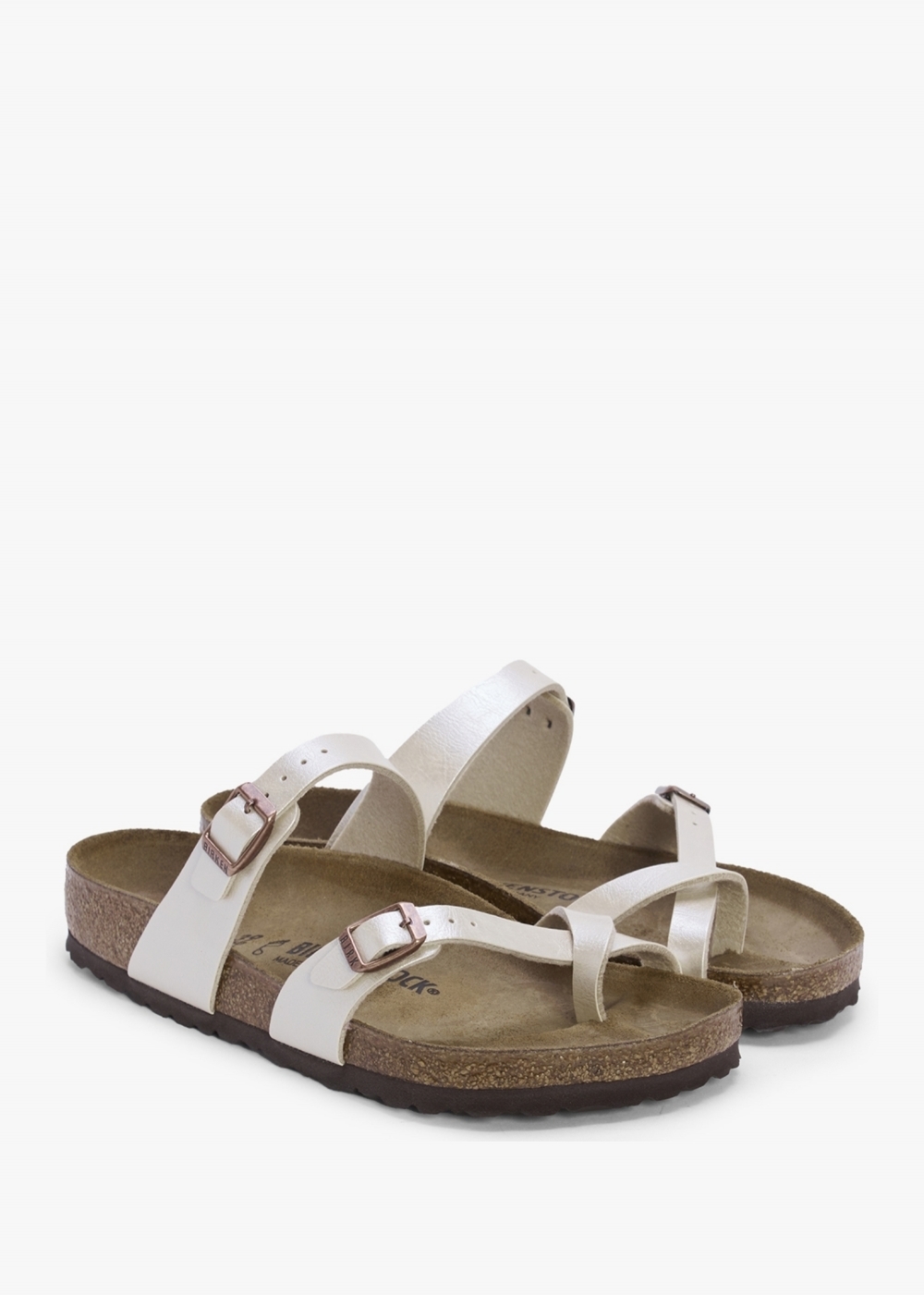 White toe hot sale strap birkenstocks