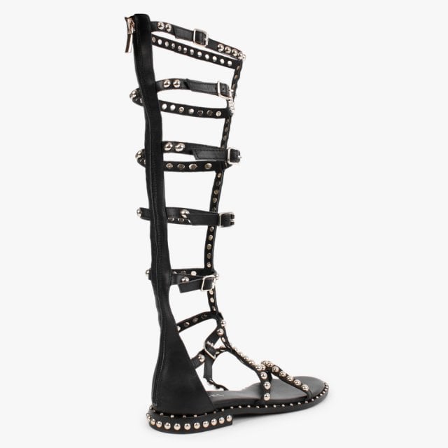 Gladiator Sandals for Womens Knee High Flat Sandals Roman Shoes with Open  Toe Lace Up Criss Cross Strappy Sandals for Women - Walmart.com