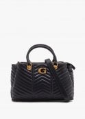 GUESS Lovide Girlfriend Black Chevron Quilted Satchel Bag